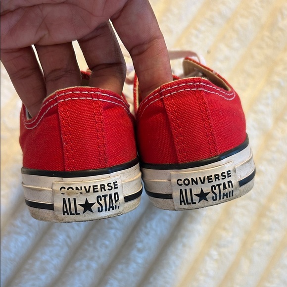 Converse Kids Red Low-Top Canvas Sneakers with White Laces - Picture 12 of 12